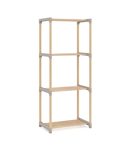 Slickblue 4 Tier Open Shelf Storage Bookcase for Home and Office Spaces
