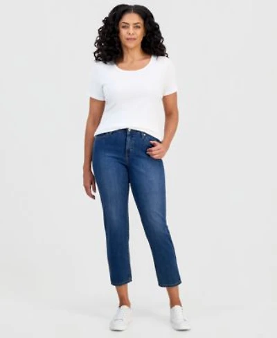Style Co Womens Mid Rise Straight Leg Ankle Jeans Exclusively At Macys