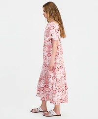 Charter Club Petite Linen Pineapple Bliss Tie-Sleeve Maxi Dress, Macy's Exclusive