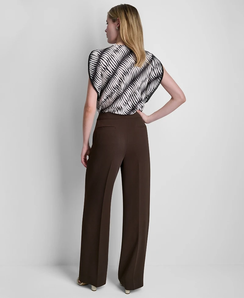Dkny Petite Mid-Rise Zip-Front Trouser Pants