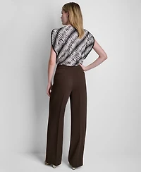 Dkny Petite Mid-Rise Zip-Front Trouser Pants