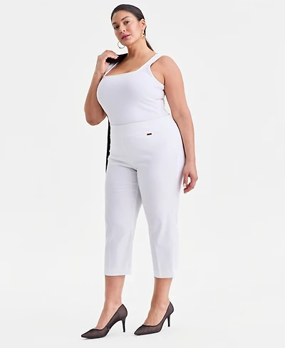 I.n.c. International Concepts Plus Mid-Rise Pull-On Capri Pants