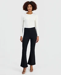 I.n.c. International Concepts Women's High-Rise Ponte Flare-Hem Pants, Created for Macy's