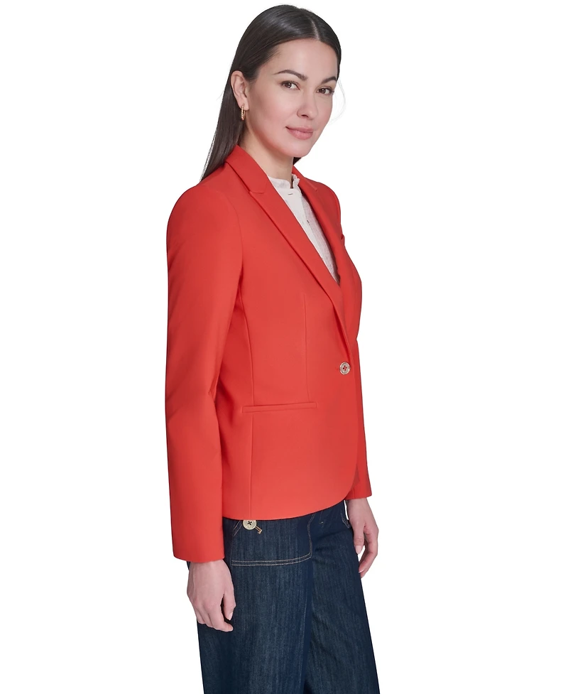 Tommy Hilfiger Women's 1-Button Calvary Twill Blazer