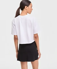Calvin Klein Performance Women's Puff Graphic Logo Pull-On Cropped T-Shirt