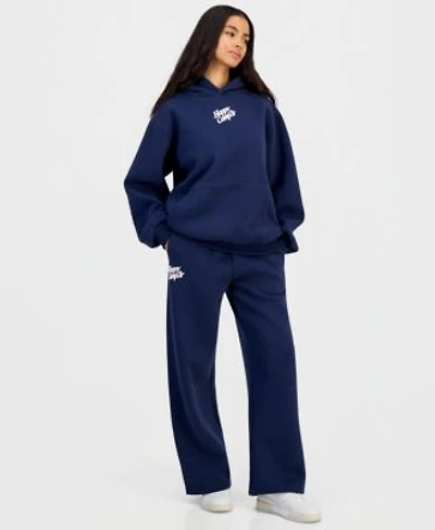 The Happy Camp3r Womens Puff Series Hooded Sweatshirt Wide Leg Sweatpant Matched Set