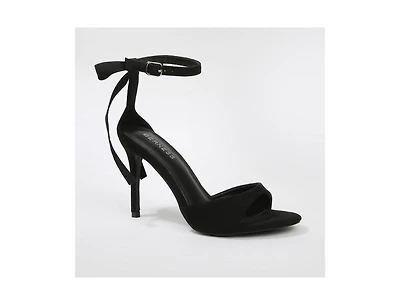 Berness Women's Fia Ankle Strap Heeled Sandal Adorned on the Back with a Double Bow