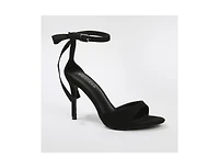 Berness Women's Fia Ankle Strap Heeled Sandal Adorned on the Back with a Double Bow