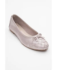 Forever and Always Shoes Women's Nopos Leather Cap Toe Ballet Flat