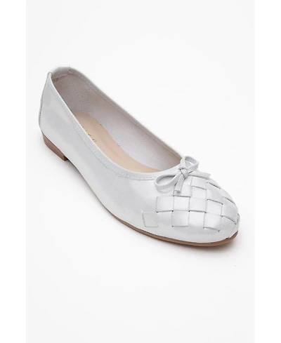 Forever and Always Shoes Women's Nopos Leather Cap Toe Ballet Flat