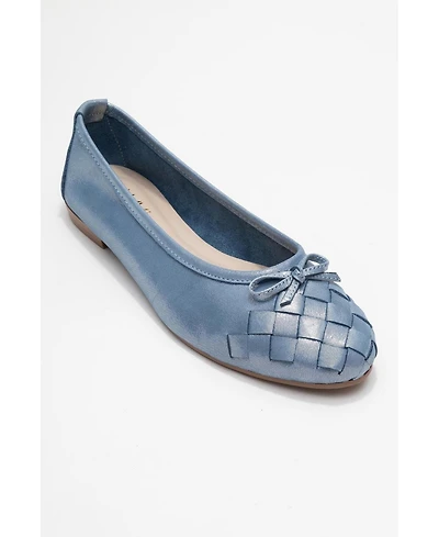 Forever & Always Shoes Women's Nopos Leather Cap Toe Ballet Flat