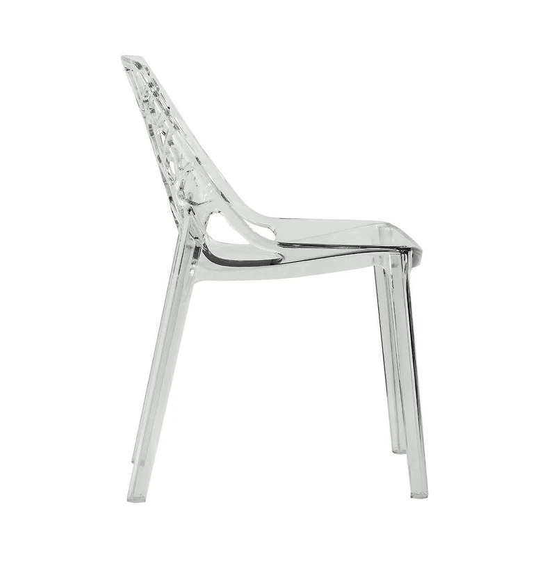 LeisureMod Cornelia Modern Spring Cut-Out Tree Design Stackable Dining Chair