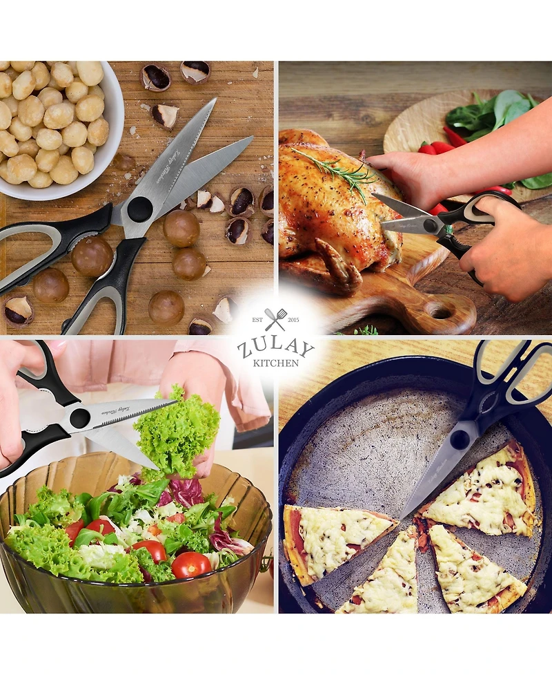 Zulay Kitchen Ultra Sharp Stainless Steel Kitchen Shears With Protective Cover