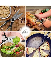 Zulay Kitchen Ultra Sharp Stainless Steel Kitchen Shears With Protective Cover