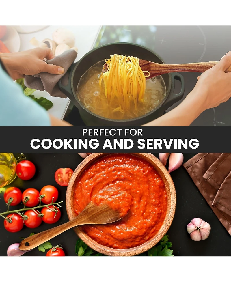 9-Piece Natural Teak Wooden Utensils for Cooking