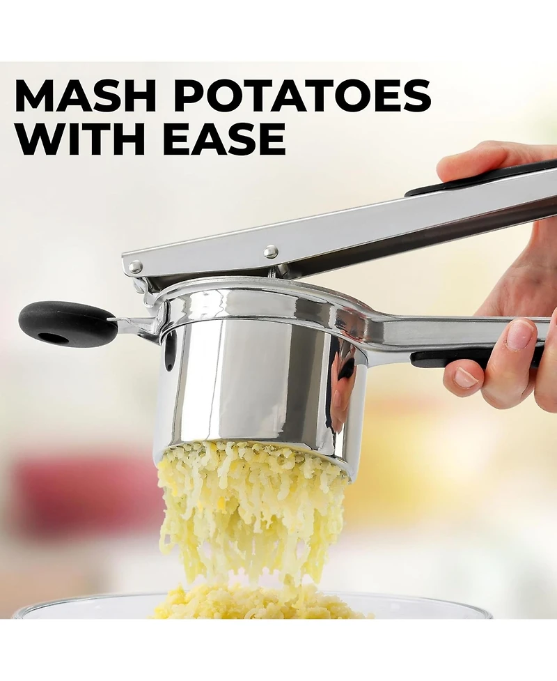 Heavy Duty Professional Stainless Steel Potato Masher and Ricer Kitchen Tool, Press Mash