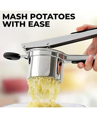 Heavy Duty Professional Stainless Steel Potato Masher and Ricer Kitchen Tool, Press Mash