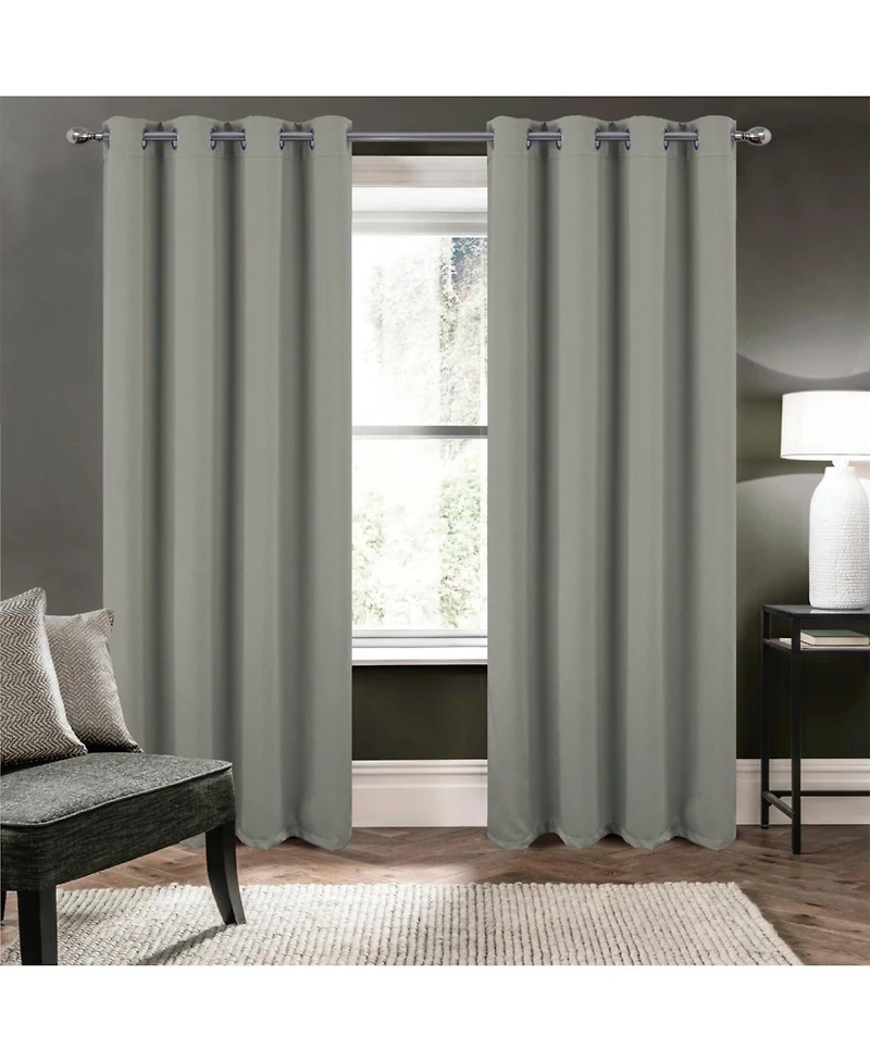 Rt Designers Collection Oakley Embossed Blackout Polyester Window Curtain Grommet Panel 52" x 90"