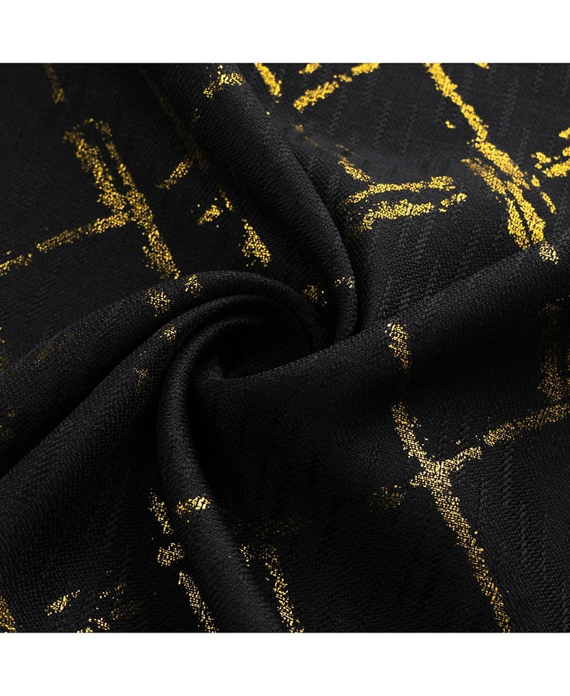 Rt Designers Collection Soho Foil Jacquard Polyester Window Curtain Grommet Panel 52" x 90