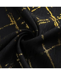 Rt Designers Collection Soho Foil Jacquard Polyester Window Curtain Grommet Panel 52" x 90