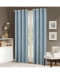 Rt Designers Collection Bexley Foil Jacquard Polyester Window Curtain Grommet Panel 52" x 84