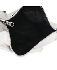 Pre-Owned Balenciaga White Distressed Calfskin Medium Raver Shoulder Bag