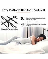 Gouun Platform Bed Frame with High Headboard
