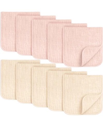 KeaBabies Kids 10-Pack Lyra Muslin Burp Cloths Boy, Girl, Soft Cotton Burping for Newborn