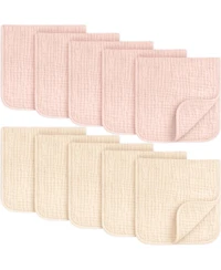 KeaBabies Kids 10-Pack Lyra Muslin Burp Cloths Boy, Girl, Soft Cotton Burping for Newborn