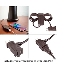 Possini Euro Design Julius Modern Table Lamp 27" Tall Copper with Usb Charging Port Dimmer Switch Drip Ceramic for Bedroom Living Room Bedside Of