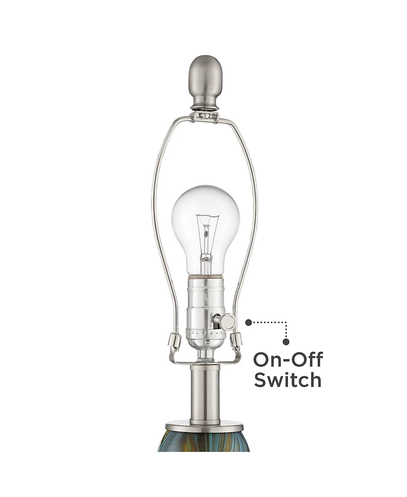 360 Lighting Azure 29 1/2" Tall Modern End Table Lamps Set of 2 WiFi Smart Socket Glass Living Room (Colors May Vary)