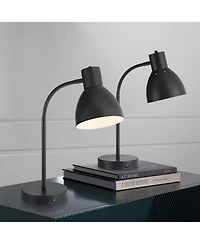 360 Lighting Piper 24" High Gooseneck Small Modern Desk Lamps Set of 2 Usb Port Metal Home Office Living Room Charging