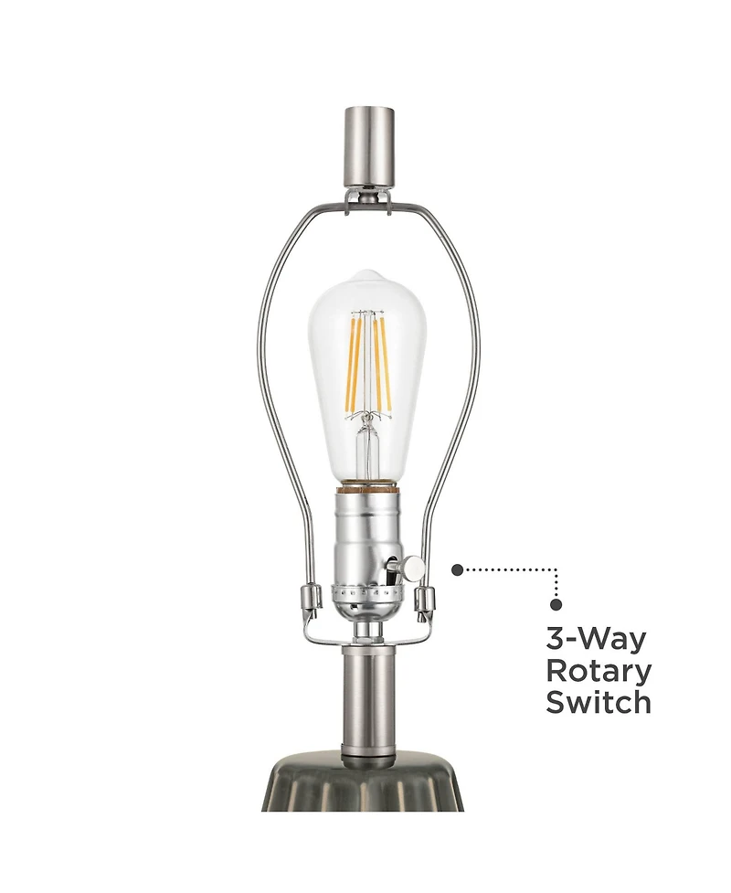360 Lighting Olsen 26 1/2" High Stripe Ceramic Table Lamp with Dimmer