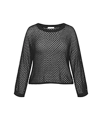 City Chic Women's Crochet Knit Long Sleeve Top