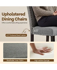 Gymax Wooden Dining Chairs Set of w/Solid Rubber Bent Wood Legs for Dining Room