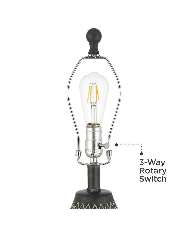 360 Lighting Arizona 27 1/2" Tall Modern Southwestern 3-Way Table Lamps Set of 2 Zig-Zag Finish Living Room Bedroom