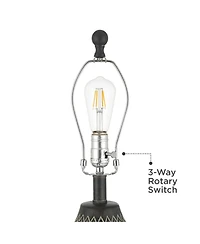 360 Lighting Arizona 27 1/2" Tall Modern Southwestern 3-Way Table Lamps Set of 2 Zig-Zag Finish Living Room Bedroom