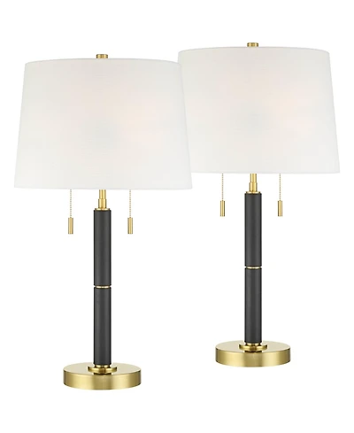 360 Lighting Rawdon 27"H 2-Light Pull-Chain Table Lamp Set with Dimmer