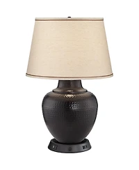 Barnes and Ivy Brighton 27.25" Tall Rustic Farmhouse Table Lamp with and Usb Base