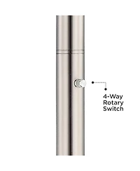 Possini Euro Design Light Blaster Art Deco Torchiere Floor Lamp withRiser 76 3/4" Tall Brushed Nickel Frosted Glass Bowl Shade for Living Room