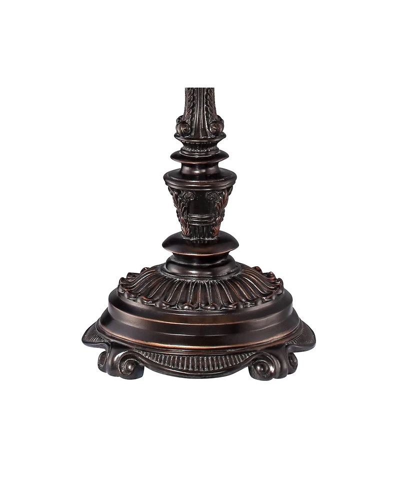 Barnes and Ivy Rhys 34" Tall Traditional 3 Way Table Lamps, Bronze Finish with Tortoise Shell Glass, Set of 2