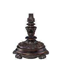 Barnes and Ivy Rhys 34" Tall Traditional 3 Way Table Lamps, Bronze Finish with Tortoise Shell Glass, Set of 2