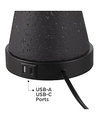 360 Lighting Fiona 24 1/2" High Mid Century Modern 3-Way Table Lamps Set of 2 Usb Port Metal Living Room Charging