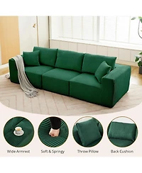 gaomon 108" Cloud Sectional Sofa with Chaise, Modular Corduroy Couch, No Assembly, Convertible Sleeper