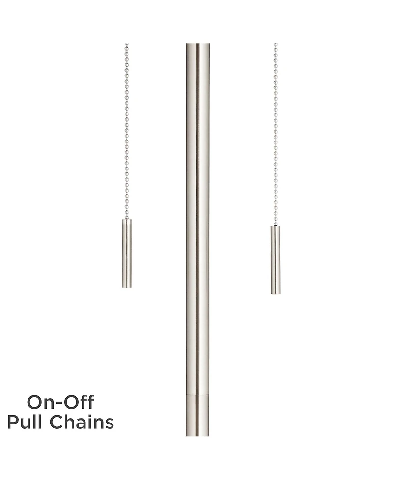360 Lighting Abba Modern Floor Lamp Standing 65" Tall Brushed Nickel Metal Crystal Beaded for Living Room Bedroom Office House Home