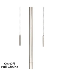 360 Lighting Abba Modern Floor Lamp Standing 65" Tall Brushed Nickel Metal Crystal Beaded for Living Room Bedroom Office House Home