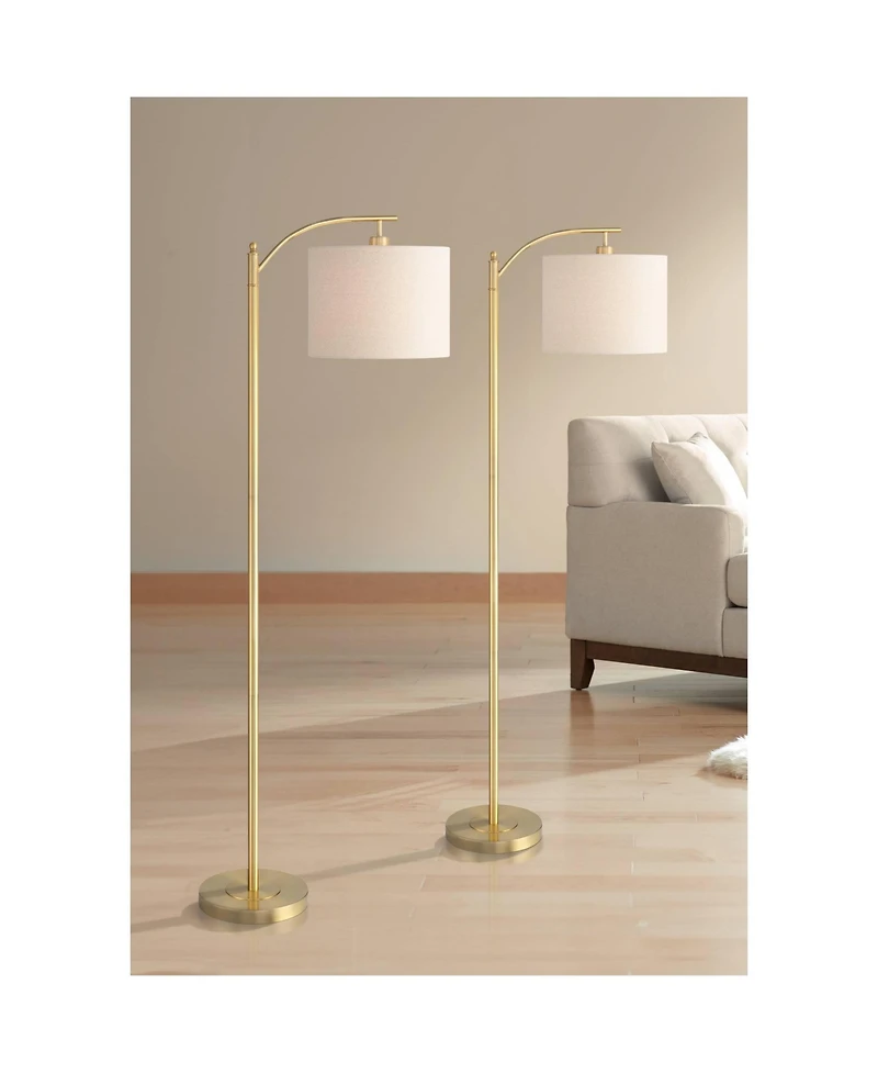 360 Lighting Rayna Farmhouse Rustic 61 1/2" Tall Standing Floor Lamps Set of 2 Lights Arc Metal Warm