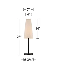 360 Lighting Modern Table Lamps 26" High Set of 2 Dark Espresso Bronze Metal Off Linen Cone Shade for Bedroom Living Room House Home Nightstand