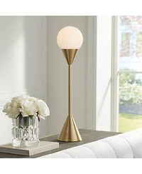 360 Lighting Leah 25 3/4" High Modern Accent Table Lamp Brass Finish Metal Single Living Room Bedroom