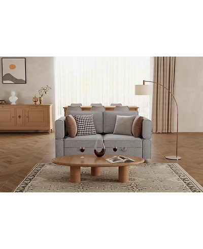 gaomon Loveseat Sofa with Storage Seat, Modern 2-Seater Modular Couch for Small Spaces